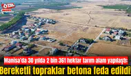 Manisa’da 30 yılda 2 bin 361 hektar tarım alanı yapılaştı: Bereketli topraklar betona feda edildi!