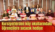 Kursiyerler tarafından ilmek ilmek örülen bereler köy okullarında dağıtılacak