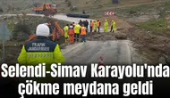 Selendi-Simav Karayolu'nda çökme meydana geldi