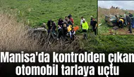 Kontrolden çıkan otomobil tarlaya uçtu