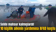 Selde mahsur kalmışlardı! 10 kişilik aileyi AFAD kurtardı