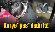 Kurye pes dedirtti: Önce pizzanın malzemelerini yedi sonra asansöre tuvaletini yaptı