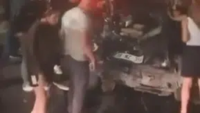 Astsubayları taşıyan otomobil kaza yaptı!