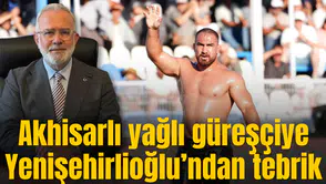 Akhisarlı yağlı güreşçiye Yenişehirlioğlu’ndan tebrik