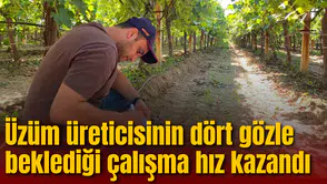 Üzüm üreticisinin dört gözle beklediği çalışma hız kazandı