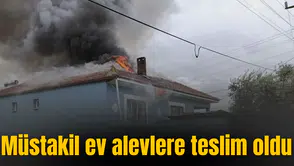 Müstakil ev alevlere teslim oldu
