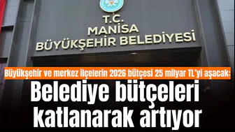 Büyükşehir ve merkez ilçelerin 2026 bütçesi 25 milyar TL’yi aşacak: Belediye bütçeleri katlanarak artıyor