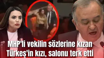 MHP'li vekilin sözlerine kızan Türkeş'in kızı, salonu terk etti