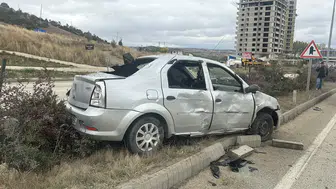Kontrolden çıkan otomobil takla attı