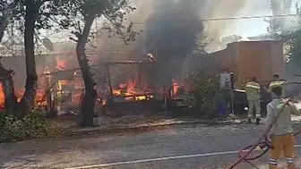 Gözlemecide korkutan yangın