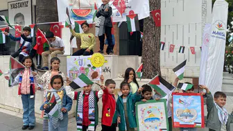Manisalılar Filistinli çocuklar için resim çizdiler