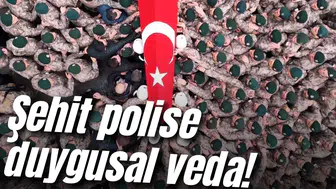 Şehit polise silah arkadaşlarından duygusal veda