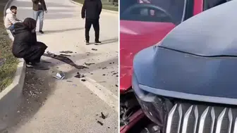 Direksiyon sınavında kurs aracı TOGG ile çarpıştı