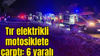 Tır elektrikli motosiklete çarptı: 6 yaralı