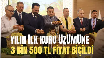 YILIN İLK KURU ÜZÜMÜNE 3 BİN 500 TL FİYAT BİÇİLDİ