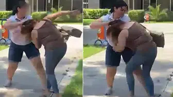 Kocasıyla birlikte bastığı kadını yerlerde sürükledi