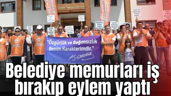 Belediye memurları iş bırakıp eylem yaptı