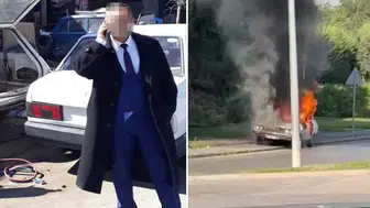 Meclis'in önünde beyaz Toros'u ateşe veren şahıs tanıdık çıktı