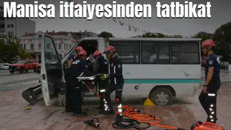 Manisa itfaiyesinden tatbikat