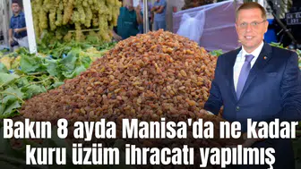 Bakın 8 ayda Manisa'da ne kadar kuru üzüm ihracatı yapılmış