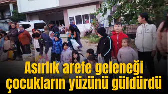 Asırlık arefe geleneği çocukların yüzünü güldürdü