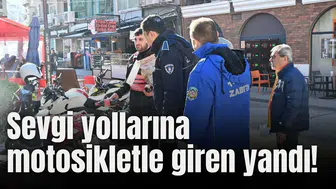 Sevgi yollarına motosikletle giren yandı!