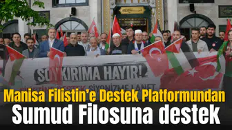 Manisa Filistin’e Destek Platformundan Sumud Filosuna destek