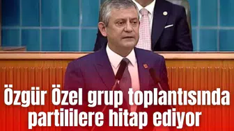 Özgür Özel partililere hitap ediyor