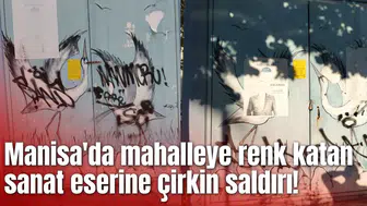 Manisa'da mahalleye renk katan sanat eserine çirkin saldırı!