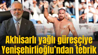 Akhisarlı yağlı güreşçiye Yenişehirlioğlu’ndan tebrik