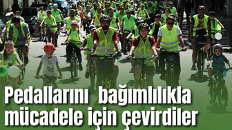 Pedallarını sağlıklı yaşam ve bağımlılıkla mücadele için çevirdiler