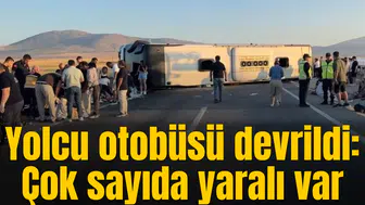 Yolcu otobüsü devrildi: Çok sayıda yaralı var