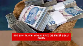 500 Bin TL’nin aylık faiz getirisi belli oldu