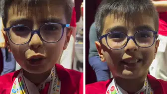Bilim Olimpiyatları'nda dünya birincisi olan minik Ali'den  gülümseten diyalog