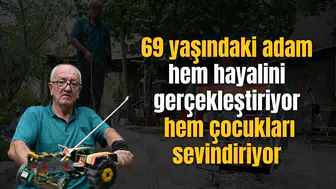 69 yaşındaki adam hem hayalini gerçekleştiriyor hem çocukları sevindiriyor