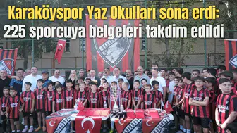 Karaköyspor Yaz Okulları sona erdi: 225 sporcuya belgeleri takdim edildi