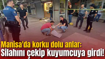 Manisa'da korku dolu anlar: Silahını çekip kuyumcuya girdi!
