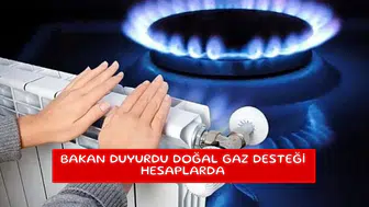 Bakan duyurdu doğal gaz desteği hesaplarda
