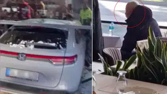 Ünlü sanatçı kullandığı araçla restorana daldı!