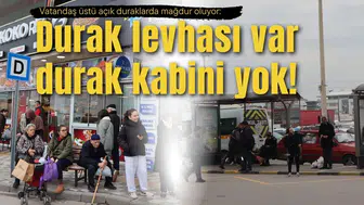 Vatandaş üstü açık duraklarda mağdur oluyor: Durak levhası var durak kabini yok!