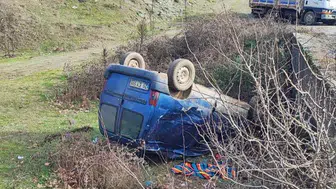 Kontrolden çıkan araç köprüden uçtu