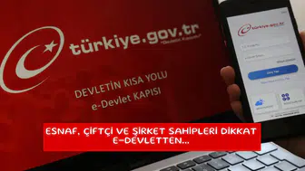 Esnaf, çiftçi ve şirket sahipleri dikkat e-devletten...
