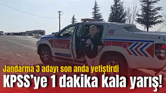 KPSS’ye 1 dakika kala yarış! Jandarma 3 adayı son anda yetiştirdi