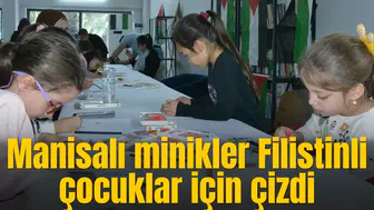 Manisalı minikler Filistinli çocuklar için çizdi