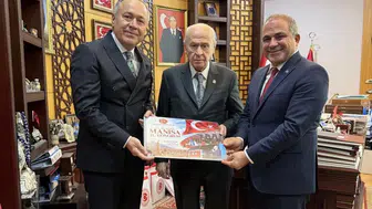 MHP Manisa’dan Genel Başkan Bahçeli’ye ziyaret