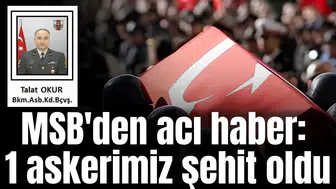 MSB'den acı haber: 1 askerimiz şehit oldu