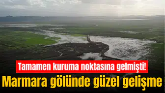 Tamamen kuruma noktasına gelmişti! Marmara gölünde güzel gelişme