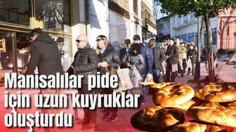 Manisalılar pide için uzun kuyruklar oluşturdu
