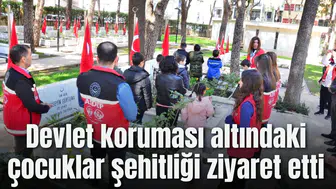 Devlet koruması altındaki çocuklar şehitliği ziyaret etti