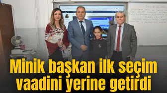 Minik başkan ilk seçim vaadini yerine getirdi
